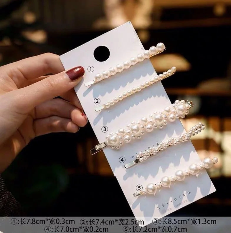 1 Set Geometric Flower Pearl Hair Clips for Women Acrylic Barrettes Hairgrips Hair Accessories Girls Jewelry Fashion Hair Pins