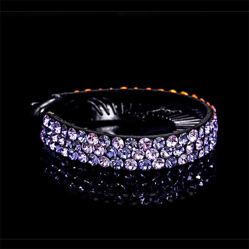 Barrettes à cheveux en forme de banane pour queue de cheval, motif floral et strass, pour femmes et filles, tendance