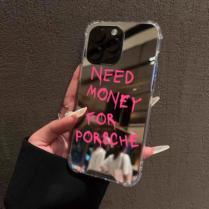 Graffiti Writing Characters Mirror Acrylic Phone Case For iPhone 16 11 12 13 14 15 Pro Max XS X XR 7 8 Plus SE2 Shockproof Cover