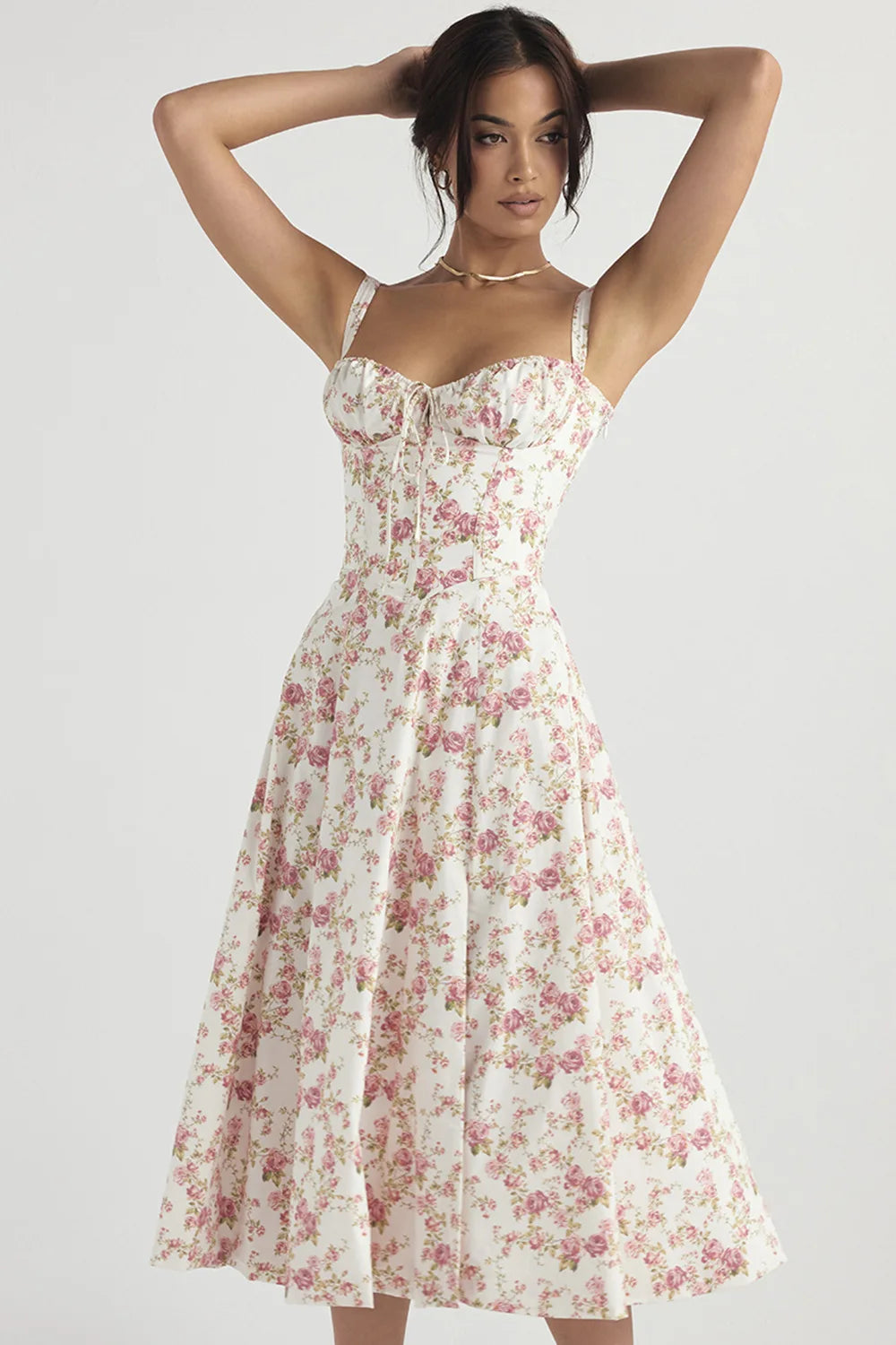 Floral Printed Women Dress Summer Elegant Solid Slim Sleeveless Slip Female Side Split Waist Lady A-line Robe Sexy White Dresses