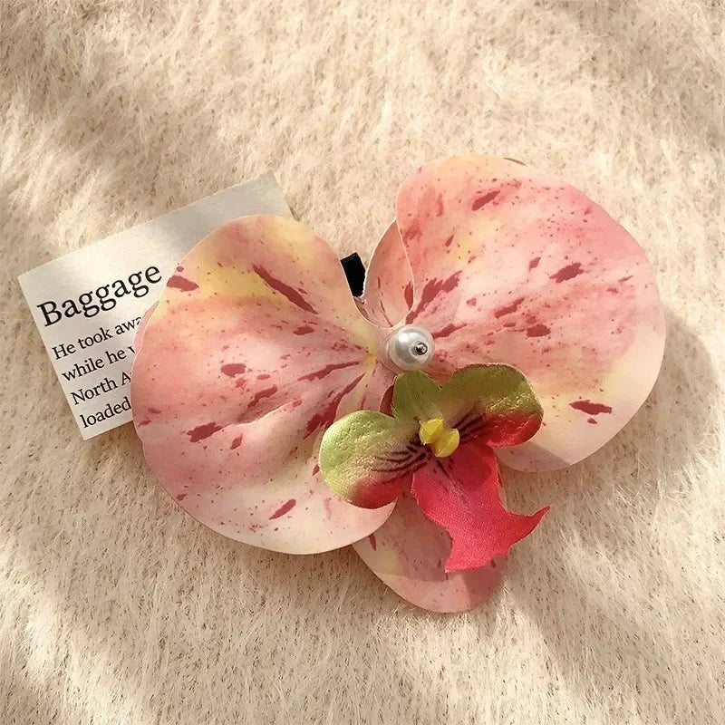 Bohemian, Atmospheric, Butterfly Orchid Edge Clip, Gripper Clip, Photography, Flower Shape, Headwear and Hair Accessories