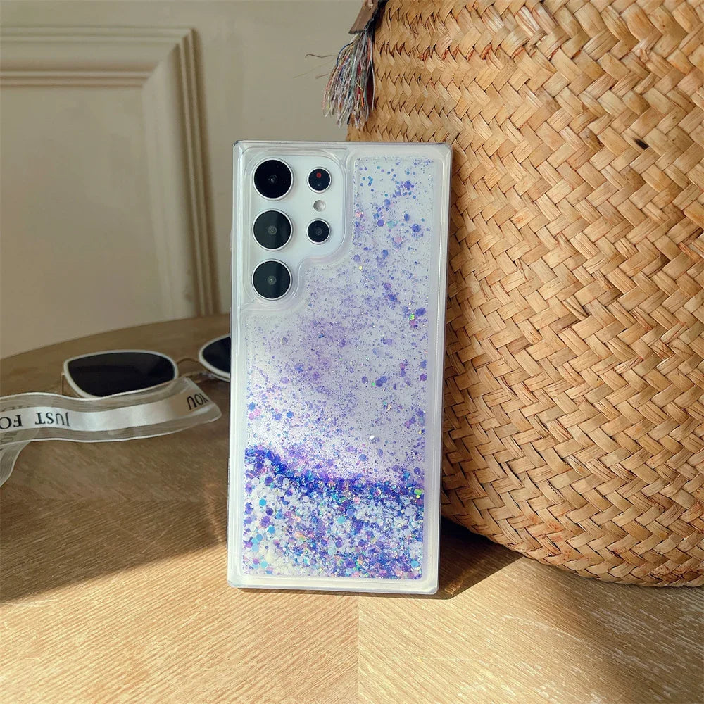 Bling Glitter Noctilucent Case for Samsung S20 S21 FE S22 S23 Note20 Ultra Note10 Plus A72 A73 A52 A14 TPU Soft Quicksand Cover
