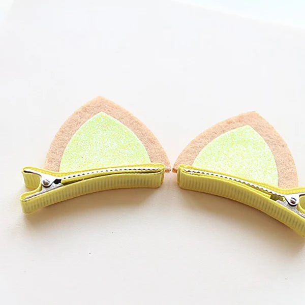 2PCS New Plush Cat Ears Hairpins Girls Hair Clips Hair Accessories Women Cute Sweet Barrettes Kids Fashion Headwear Ornaments