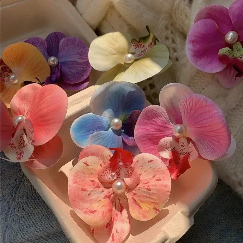 Bohemian, Atmospheric, Butterfly Orchid Edge Clip, Gripper Clip, Photography, Flower Shape, Headwear and Hair Accessories