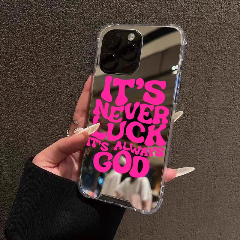 Graffiti Writing Characters Mirror Acrylic Phone Case For iPhone 16 11 12 13 14 15 Pro Max XS X XR 7 8 Plus SE2 Shockproof Cover