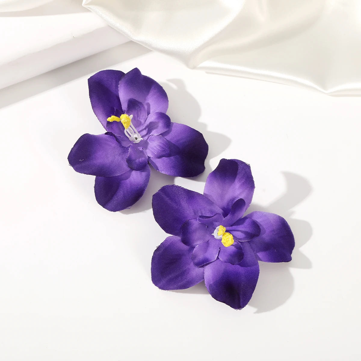 AWAYTR Cattleya Flowers Hairpin Artificial Floral Hair Clips Valentine Headwear Girl Hair Accessories Mother's Day Gift