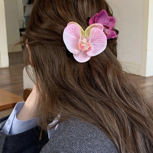 Cute Elegant Orchid Hair Clip For Woman Artificial Flower Hairpins Wedding Party Hair Accessories Gifts