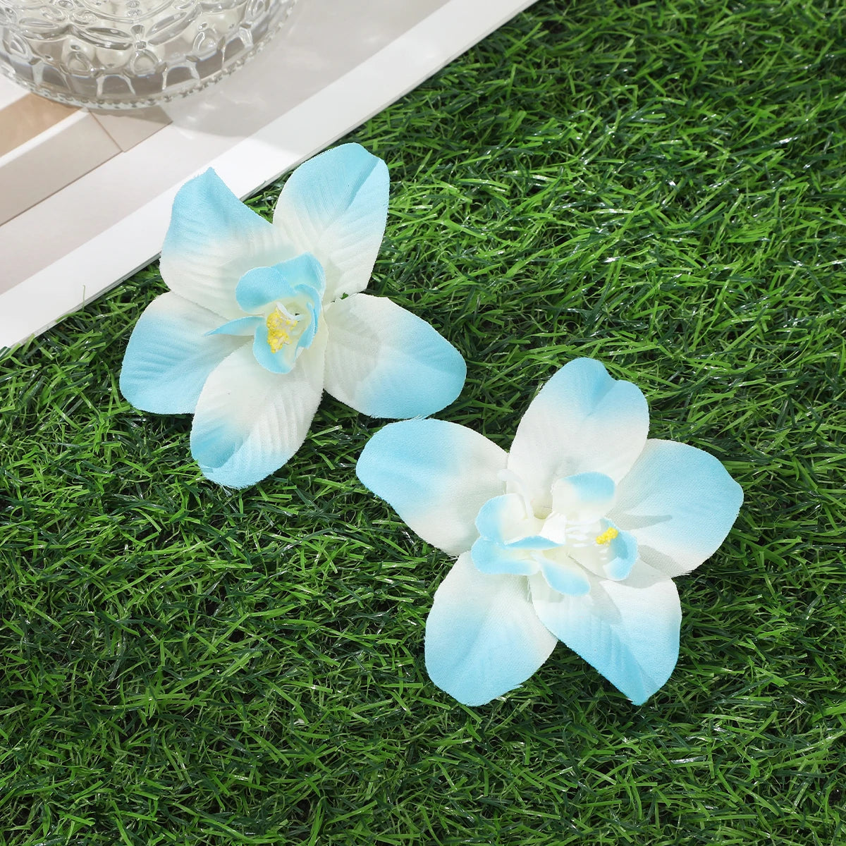 AWAYTR Cattleya Flowers Hairpin Artificial Floral Hair Clips Valentine Headwear Girl Hair Accessories Mother's Day Gift