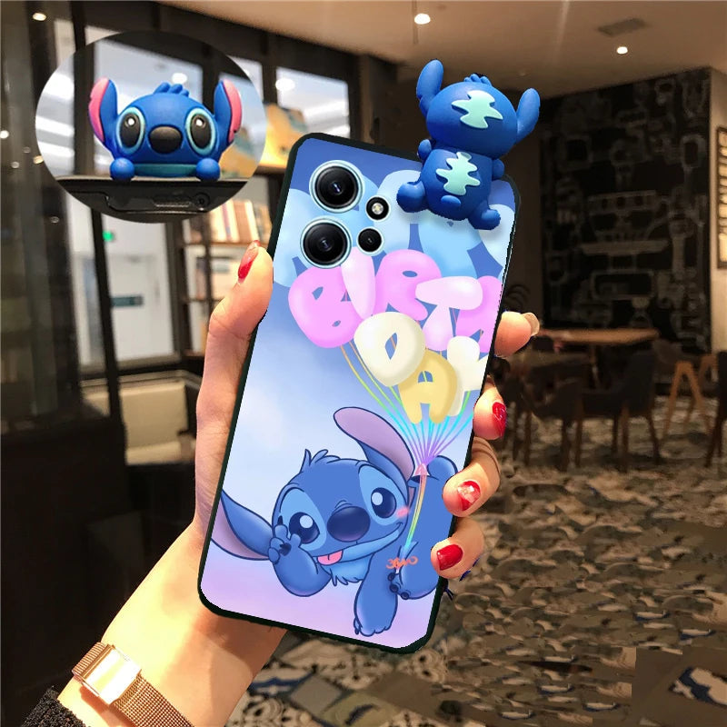 Cute 3D Stitch Cartoon Case For iPhone 14 13 12 15 Pro Max 11 12 Mini 7 8 6s 6 Plus XS Max X XR SE Soft Tpu Phone Case Cover