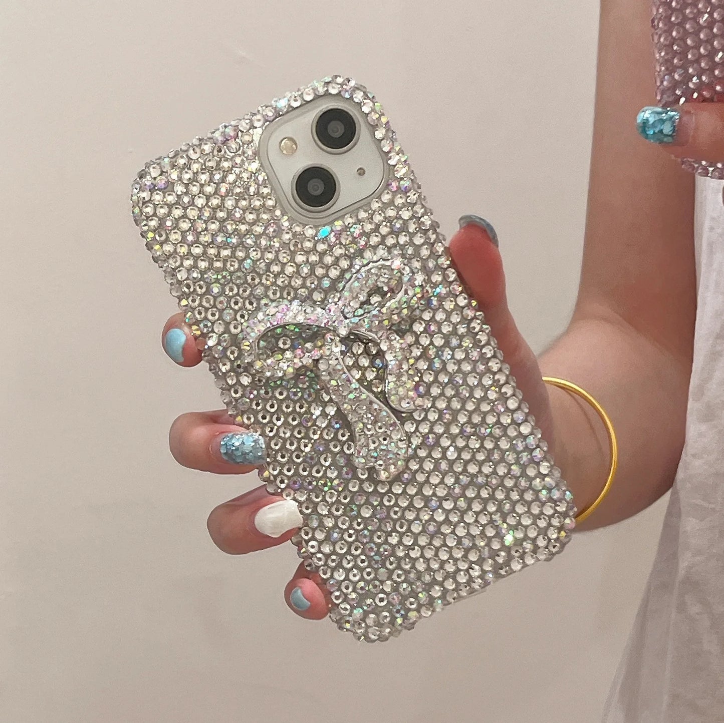 Luxury Full Diamond Bow Case Sparkling Cute Phone Case Protective Cover for iPhone 16 Pro Max Case