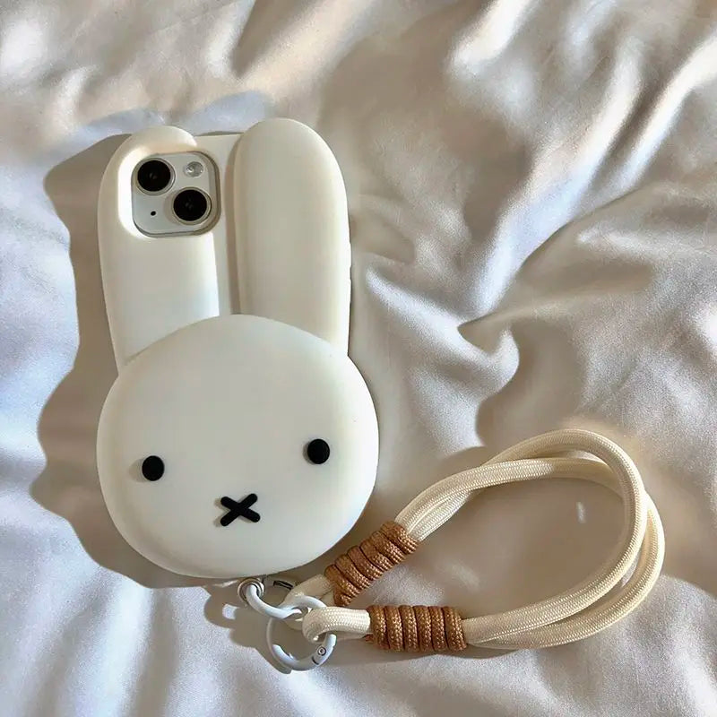 Kawaii Miffy Iphone 11/12/13/14/15/16ProMax Phone Case Silicone Anti-drop Simple All-wrap Soft Case Christmas Toy Gift
