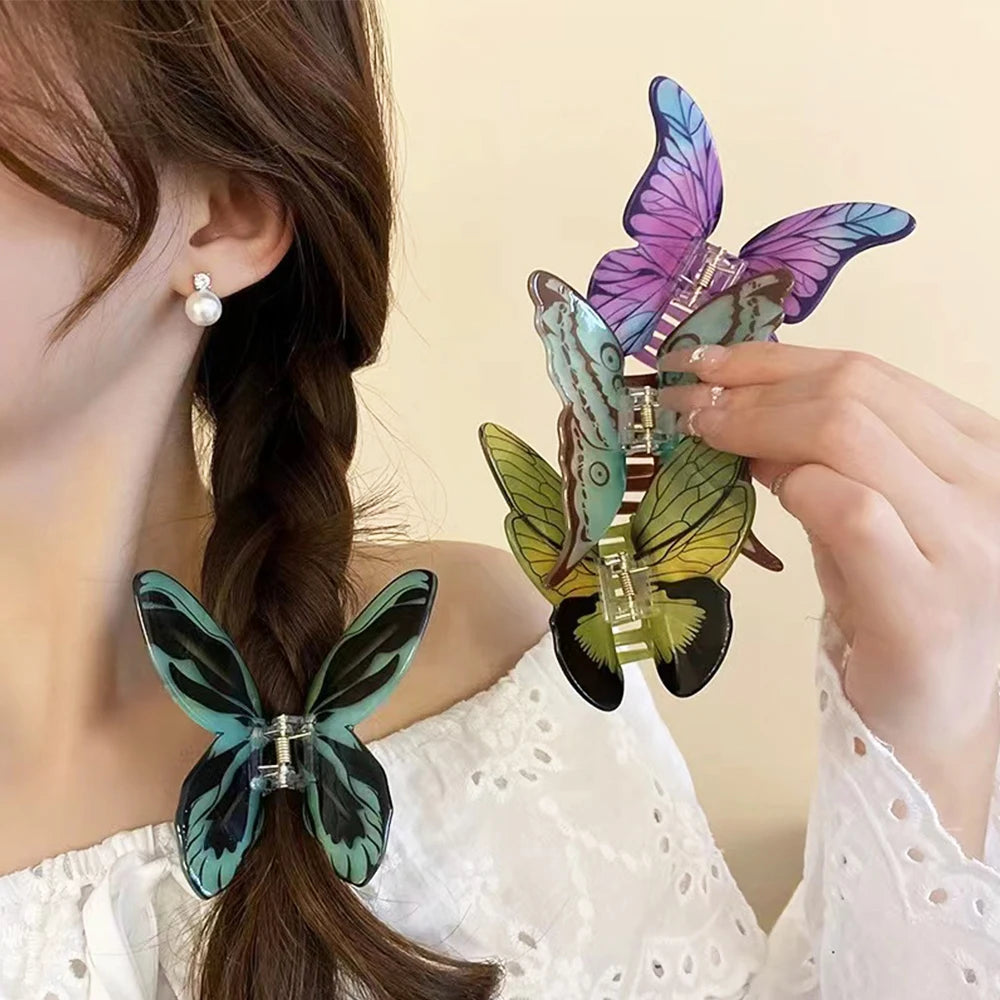 1Pc Big and Elegant Butterfly Hair Claw Clips,Colorful Claw Clips Accessories for Women Thin and Medium Hair,styling accessories