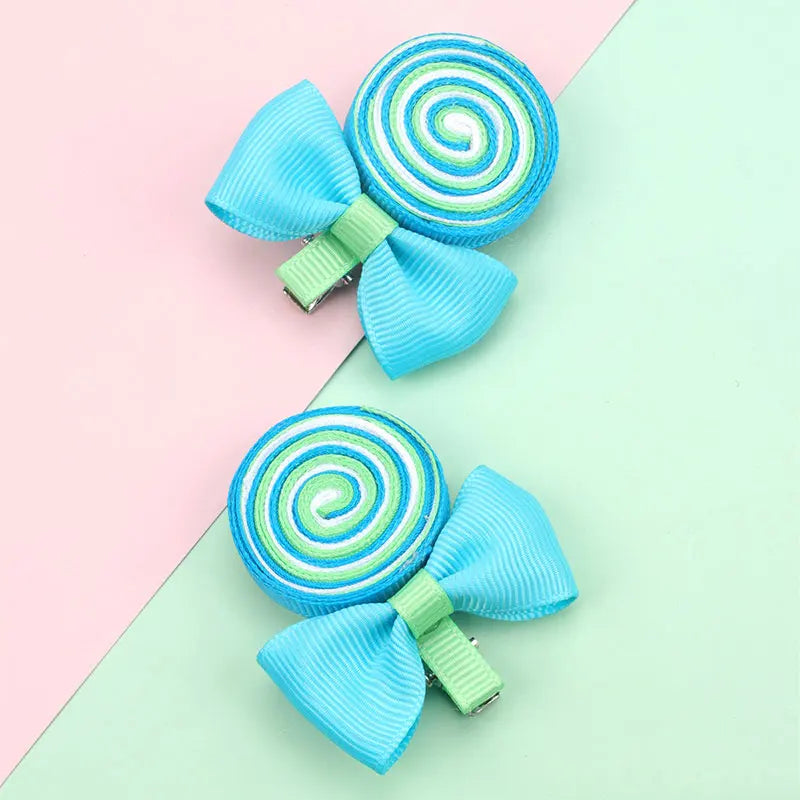 Nouvelles pinces à cheveux en forme de sucette, barrettes arc-en-ciel en forme de bonbon, épingles à cheveux pour bébés filles, couvre-chefs faits à la main, accessoires pour cheveux