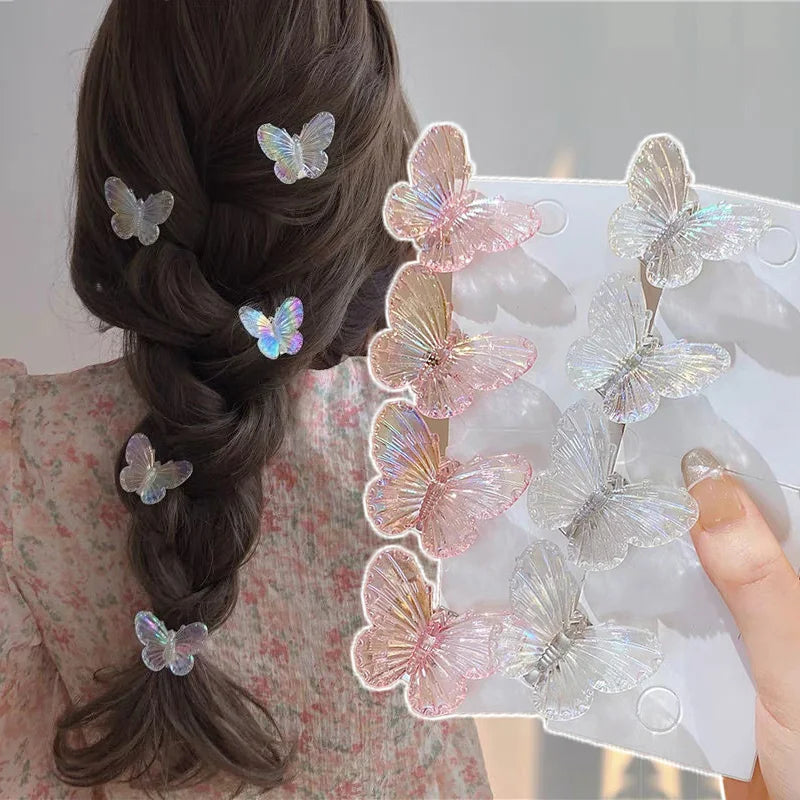 Pinces à cheveux papillon transparentes pour femmes, élégantes, pour coiffure de fée, pour filles, mignonnes, à faire soi-même, accessoires pour cheveux