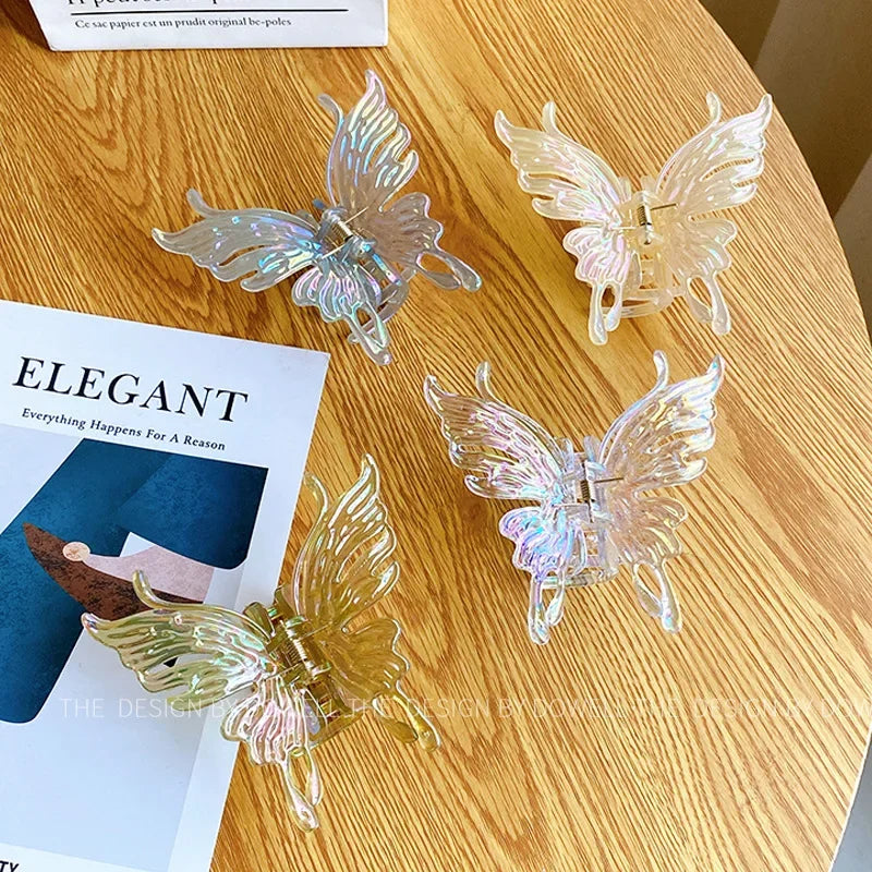 UXSL Pinces à cheveux papillon colorées pour femmes, grandes pinces à cheveux géométriques, accessoires de mode