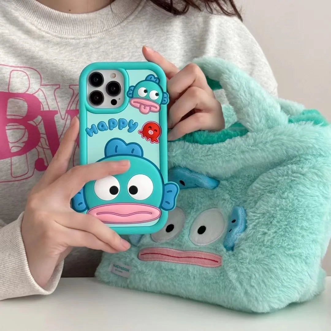 Sanrios Anime Hangyodon Kawaii Phone Case For Iphone 16 15 14 13 12 Pro Max Cartoon Originality Mobile Phone Shell Accessories