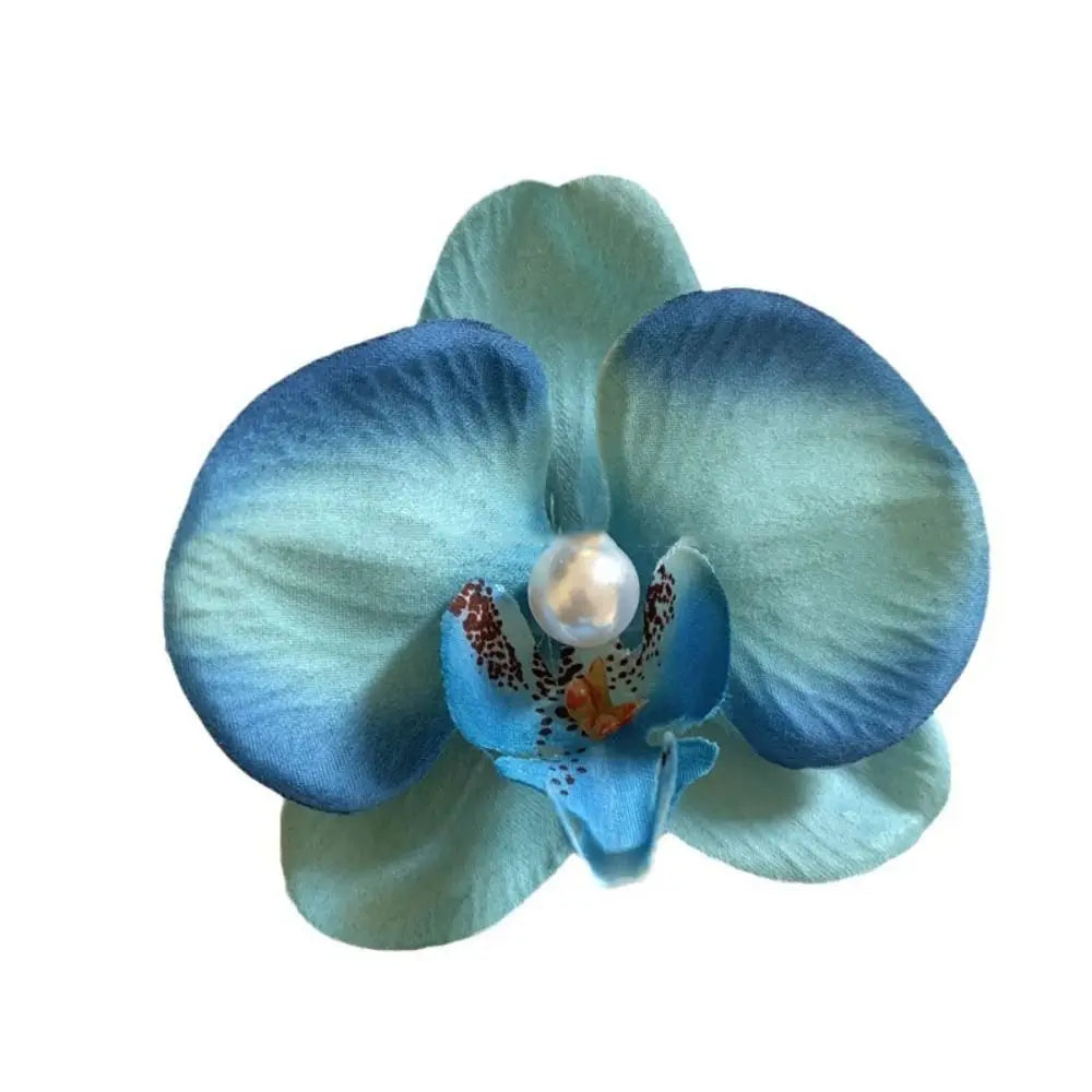 Pince à cheveux en forme de fleur d'orchidée rose, ornement pour cheveux, accessoires pour cheveux, barrettes bohèmes, barrettes latérales, coiffe, épingle à cheveux en forme d'orchidée