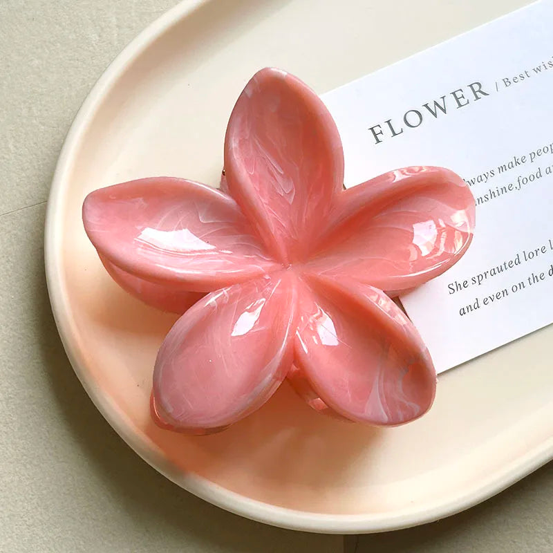 Sweet Flower Hair Claw Clips Hawaiian Flower Shark Hair Clamp Barrettes Headwear For Women Hair Accessories Beach Headwear Gifts