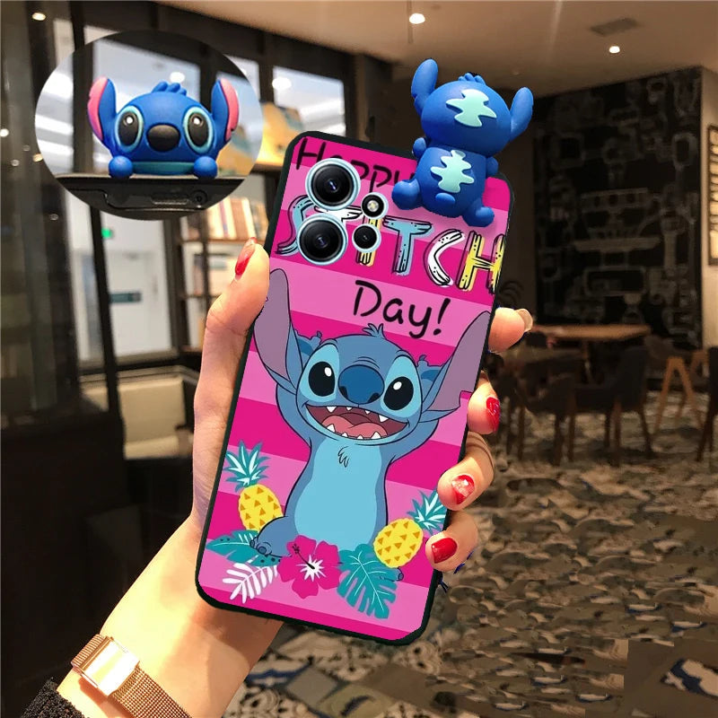 Cute 3D Stitch Cartoon Case For iPhone 14 13 12 15 Pro Max 11 12 Mini 7 8 6s 6 Plus XS Max X XR SE Soft Tpu Phone Case Cover