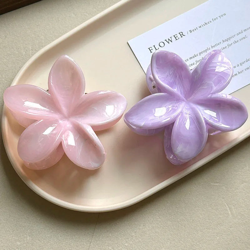 Sweet Flower Hair Claw Clips Hawaiian Flower Shark Hair Clamp Barrettes Headwear For Women Hair Accessories Beach Headwear Gifts
