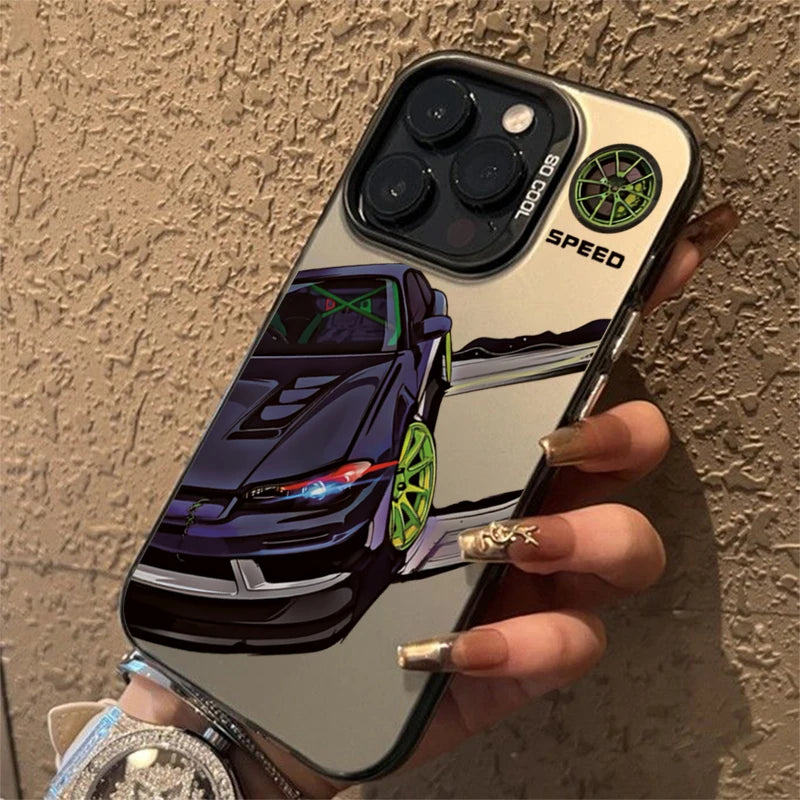 Fashionable Car Print Electroplate IMD Phone Case For Redmi 12 13C For Xiaomi Redmi Note 13 12 11 10 Pro Plus 12S 11S Hard Cover
