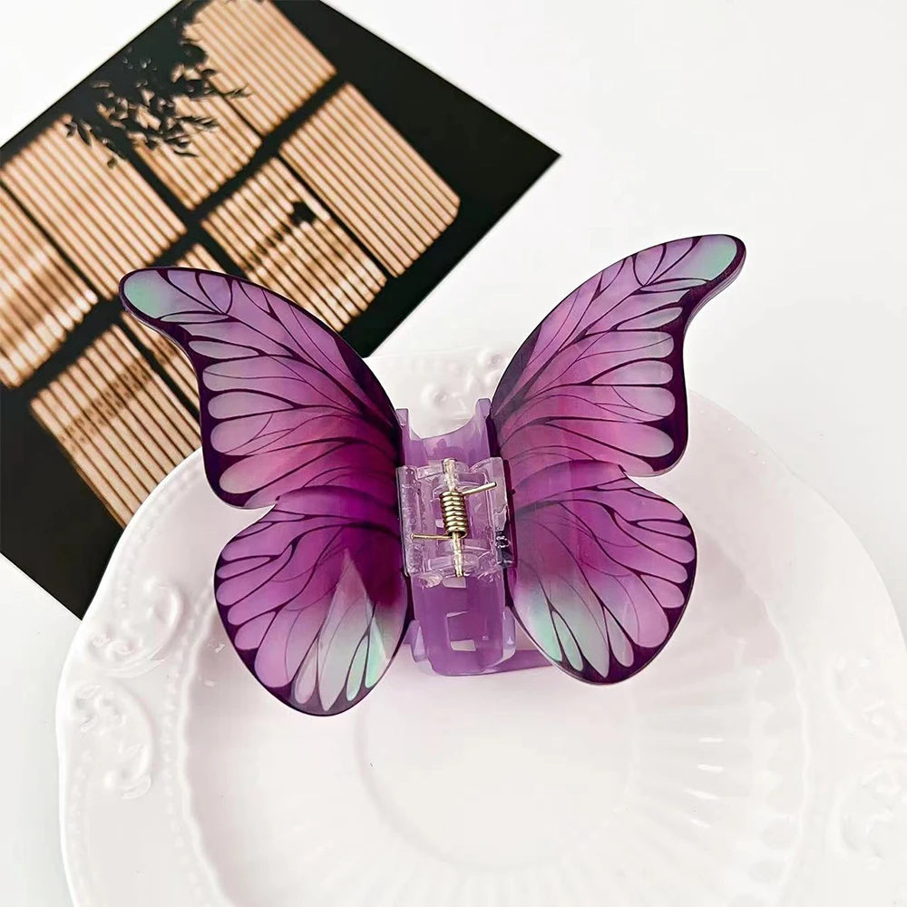 1Pc Big and Elegant Butterfly Hair Claw Clips,Colorful Claw Clips Accessories for Women Thin and Medium Hair,styling accessories