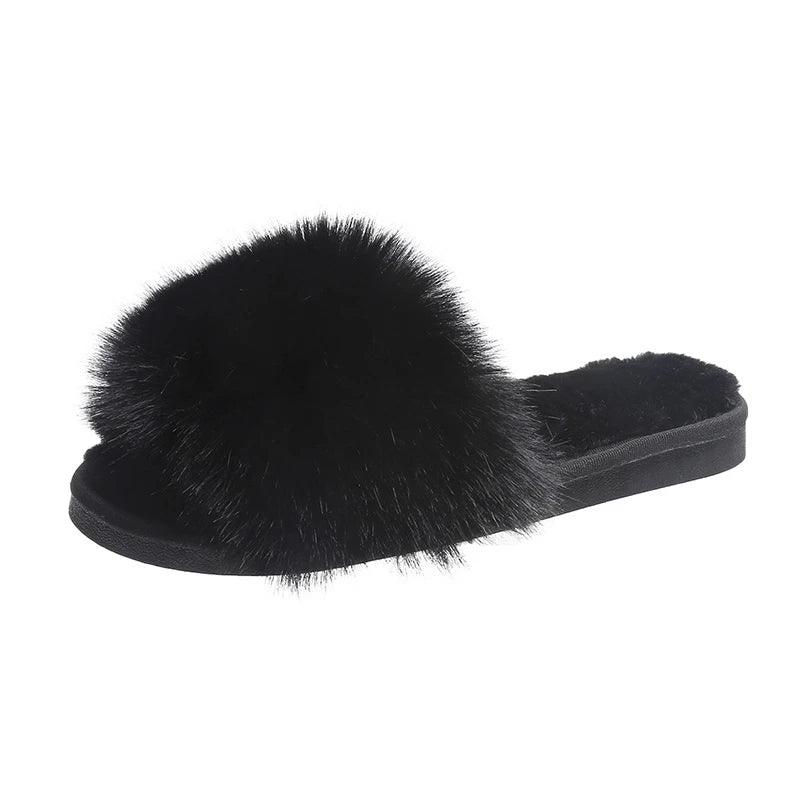 Chaussons d'hiver en fourrure rose pour femme, style kawaii, élégants, confortables et doux, à petit prix