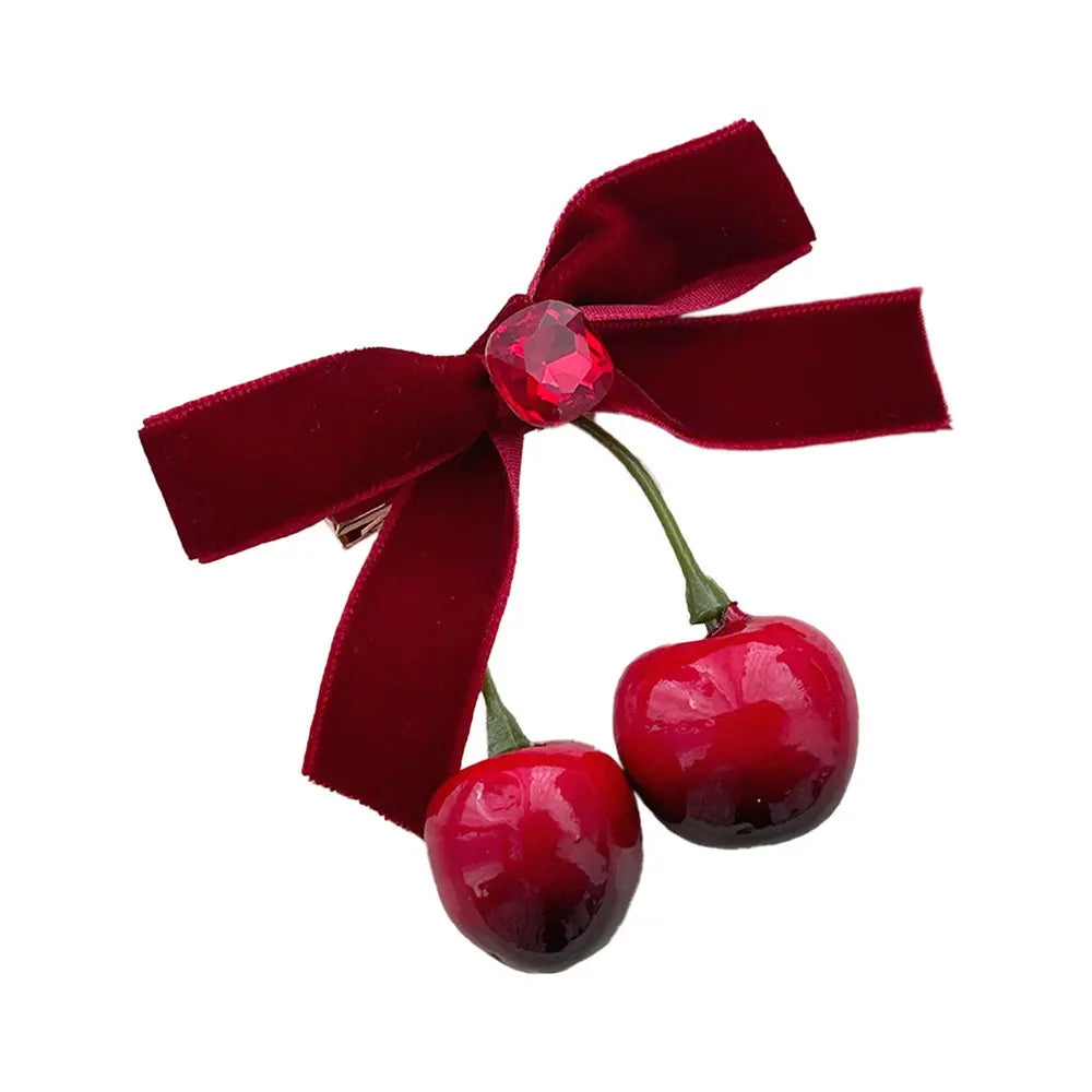 Pinces à cheveux en forme de nœud de cerise pour femme, élégantes, pour queue de cheval, douces et charmantes, accessoires pour cheveux