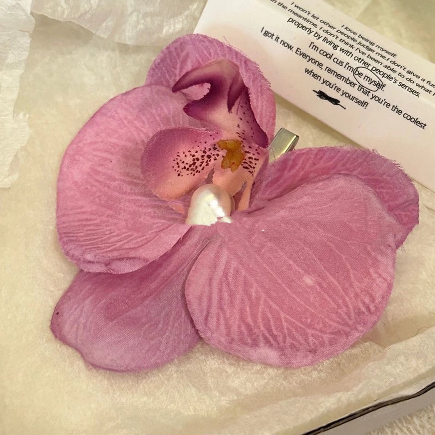 Cute Elegant Orchid Hair Clip For Woman Artificial Flower Hairpins Wedding Party Hair Accessories Gifts