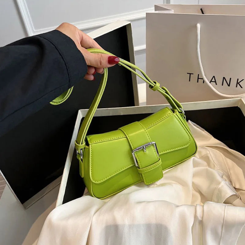 Solid color Leather Crossbody Bags For Women Luxury Designer Underarm Shoulder Bag 2024 Trend Fashion Lady Handbags and Purses