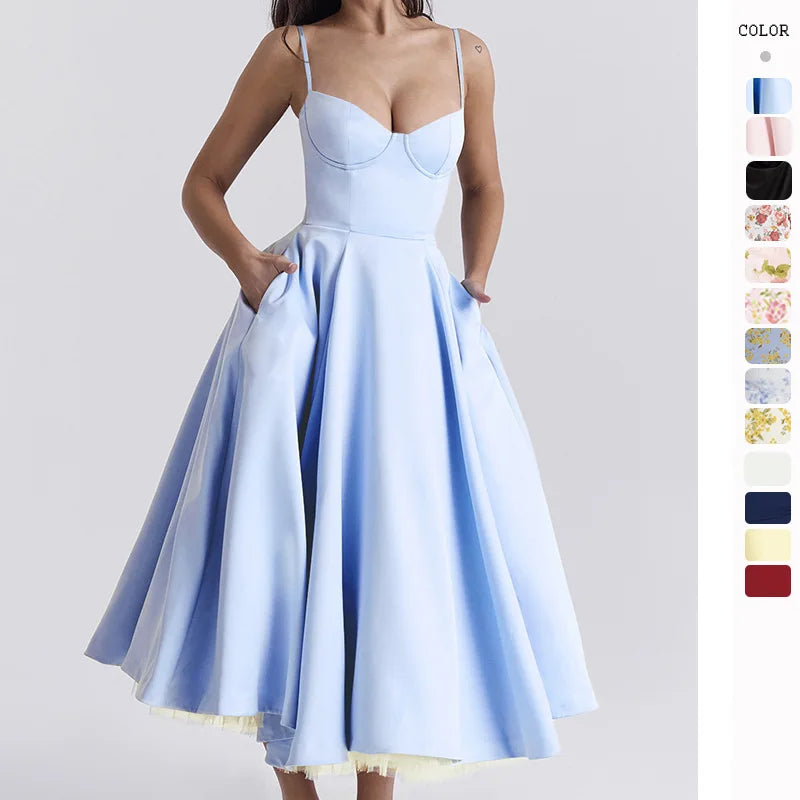 Robes longues élégantes pour femmes, Sexy, Ropa Y2k, en maille, à bretelles, été, 2024