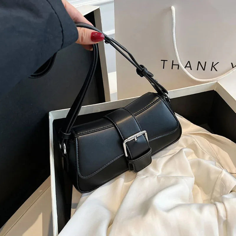 Solid color Leather Crossbody Bags For Women Luxury Designer Underarm Shoulder Bag 2024 Trend Fashion Lady Handbags and Purses