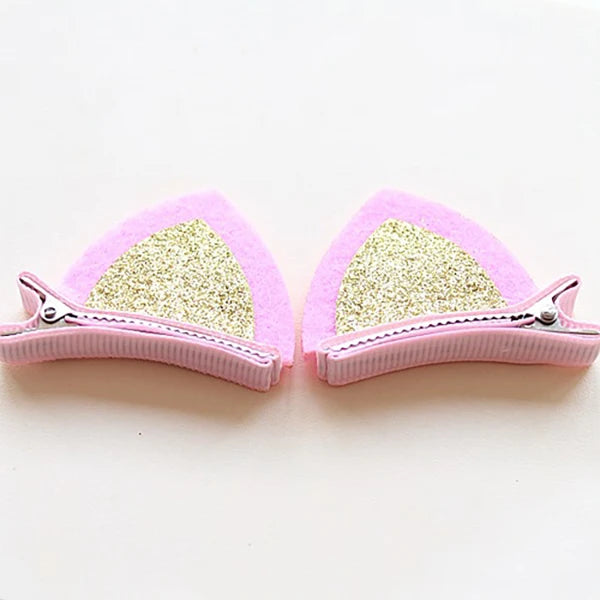2PCS New Plush Cat Ears Hairpins Girls Hair Clips Hair Accessories Women Cute Sweet Barrettes Kids Fashion Headwear Ornaments