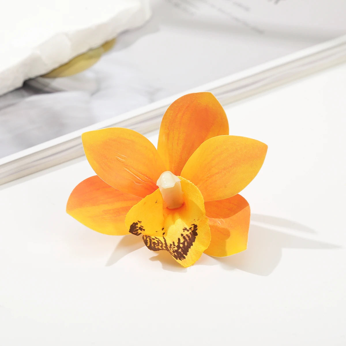 AWAYTR Cattleya Flowers Hairpin Artificial Floral Hair Clips Valentine Headwear Girl Hair Accessories Mother's Day Gift