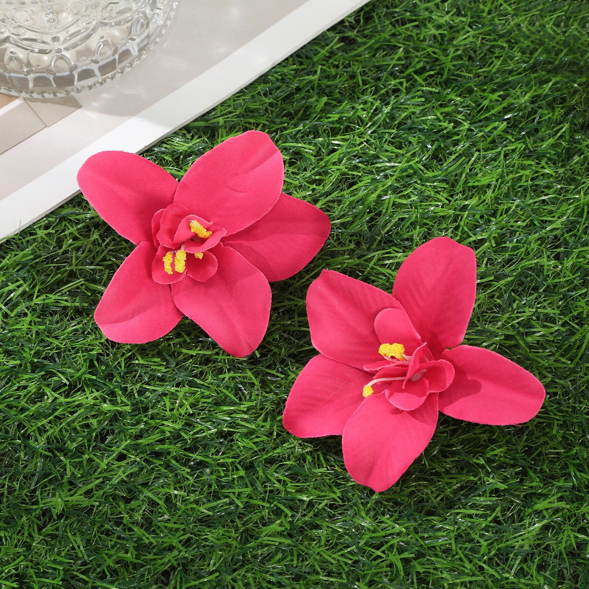 AWAYTR Cattleya Flowers Hairpin Artificial Floral Hair Clips Valentine Headwear Girl Hair Accessories Mother's Day Gift