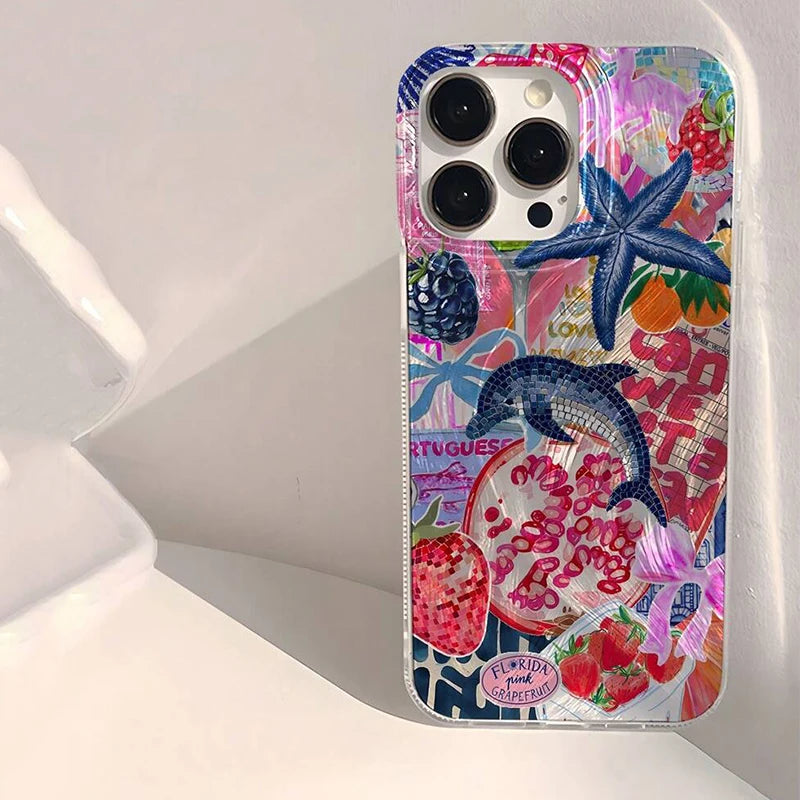 Seaside Scenery Wave Beach Pattern Phone CaseFor iPhone 15 16 14 13 12 11 Pro Max 16E XS XR Max 7 8 16 Plus SE2 Shockproof Cover