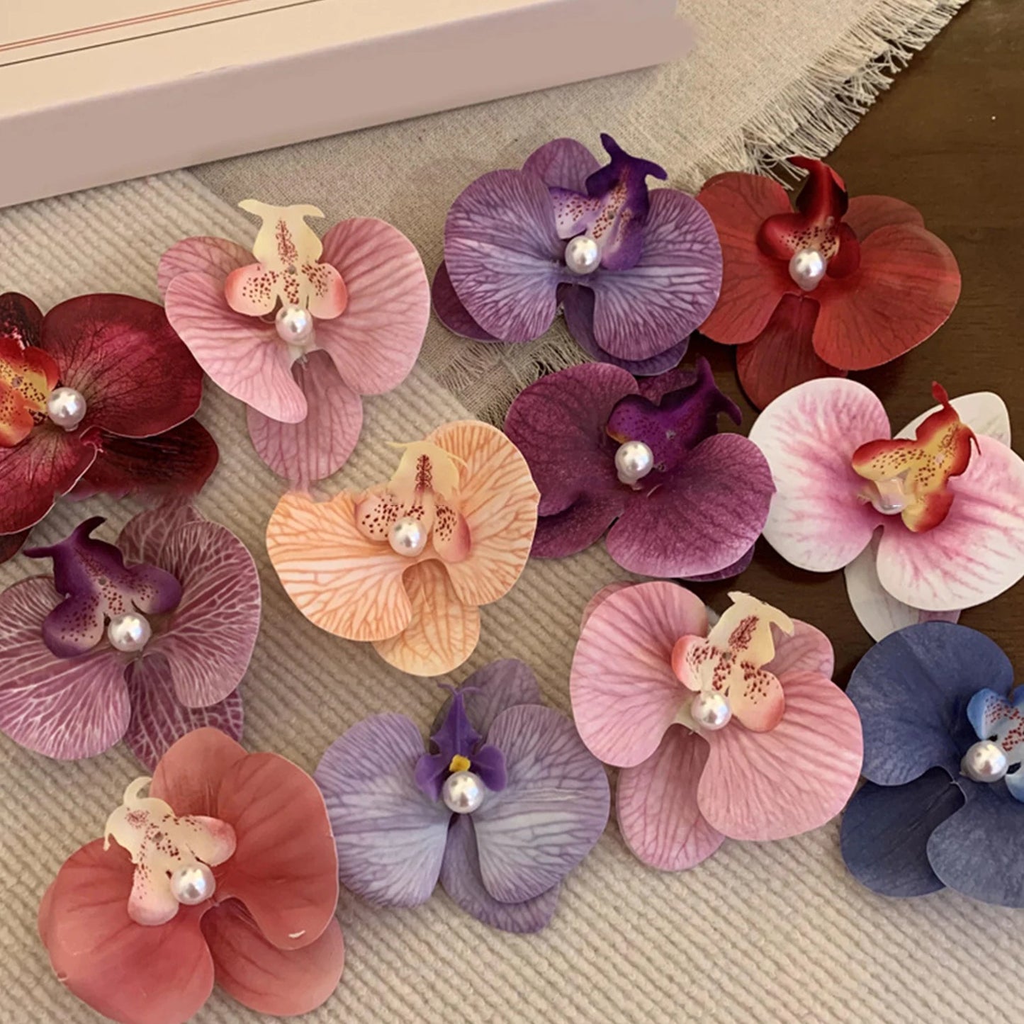 Cute Elegant Orchid Hair Clip For Woman Artificial Flower Hairpins Wedding Party Hair Accessories Gifts