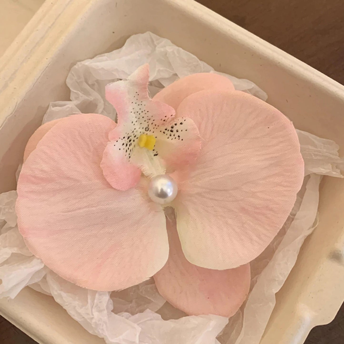 Cute Elegant Orchid Hair Clip For Woman Artificial Flower Hairpins Wedding Party Hair Accessories Gifts