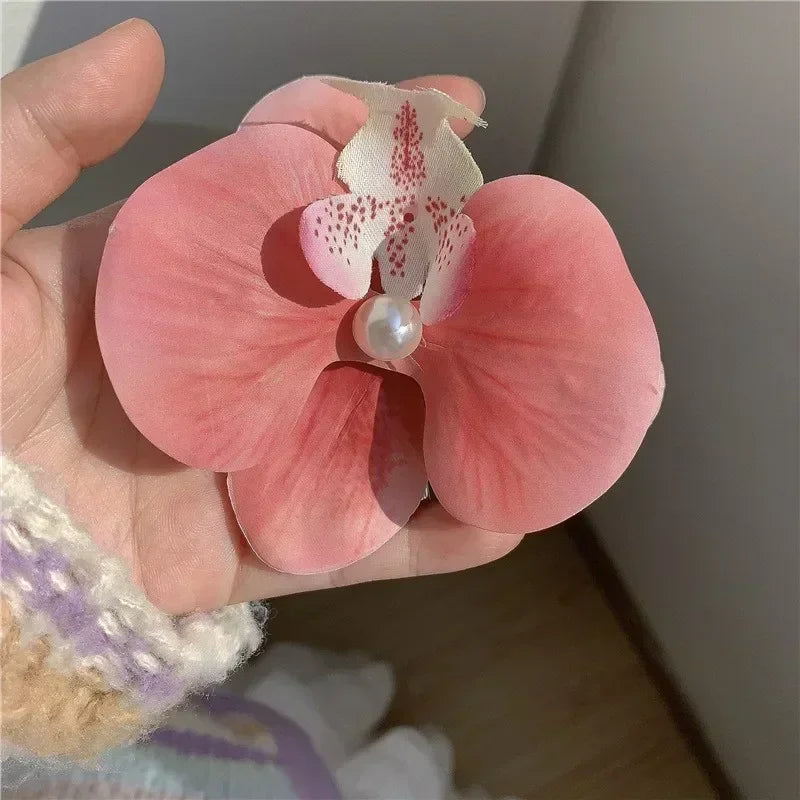 Bohemian, Atmospheric, Butterfly Orchid Edge Clip, Gripper Clip, Photography, Flower Shape, Headwear and Hair Accessories