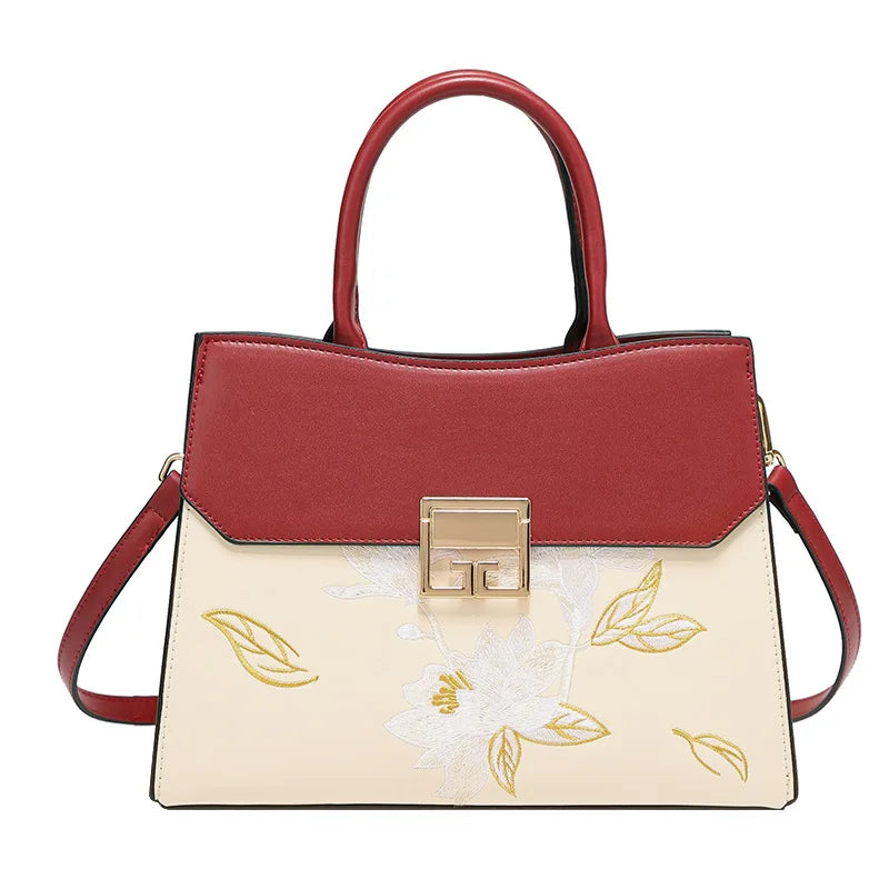 Elegant mother Embroidered Women's Bag Fashion Crossbody bags Style Versatile Large Capacity Shoulder Handbag Designer Bag 7