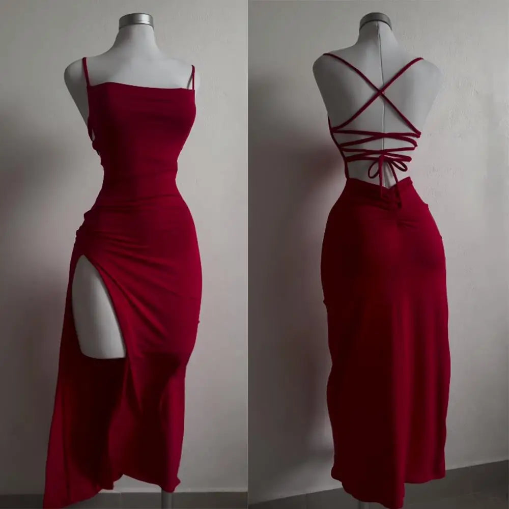 2024 explosive new dress summer high sensitivity halter strap Spice Girl bag hip dress