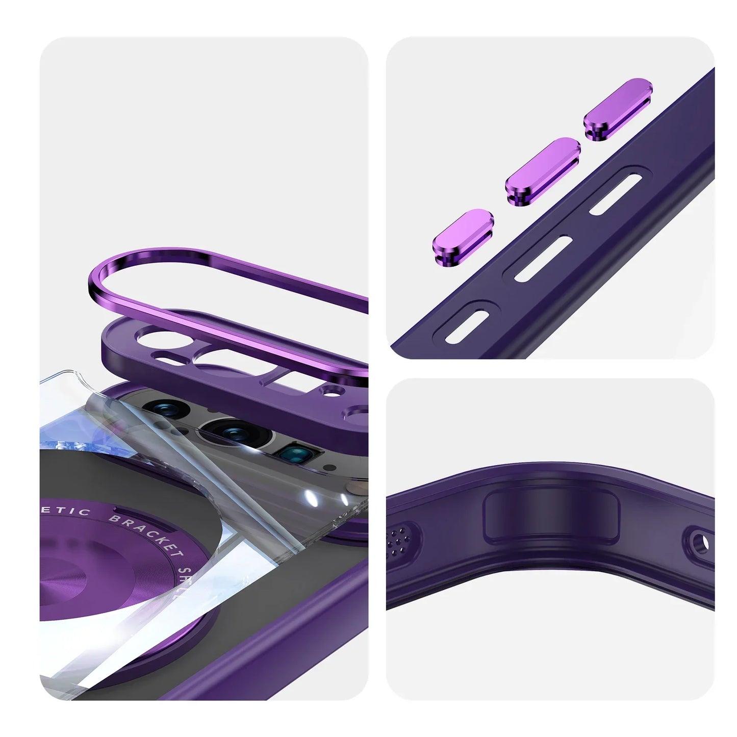 Transparent Acrylic Phone Case for Google Pixel 9 Pro XL 8 A Pro with Magnetic Bracket TPU Shockproof Camera Protection Cover
