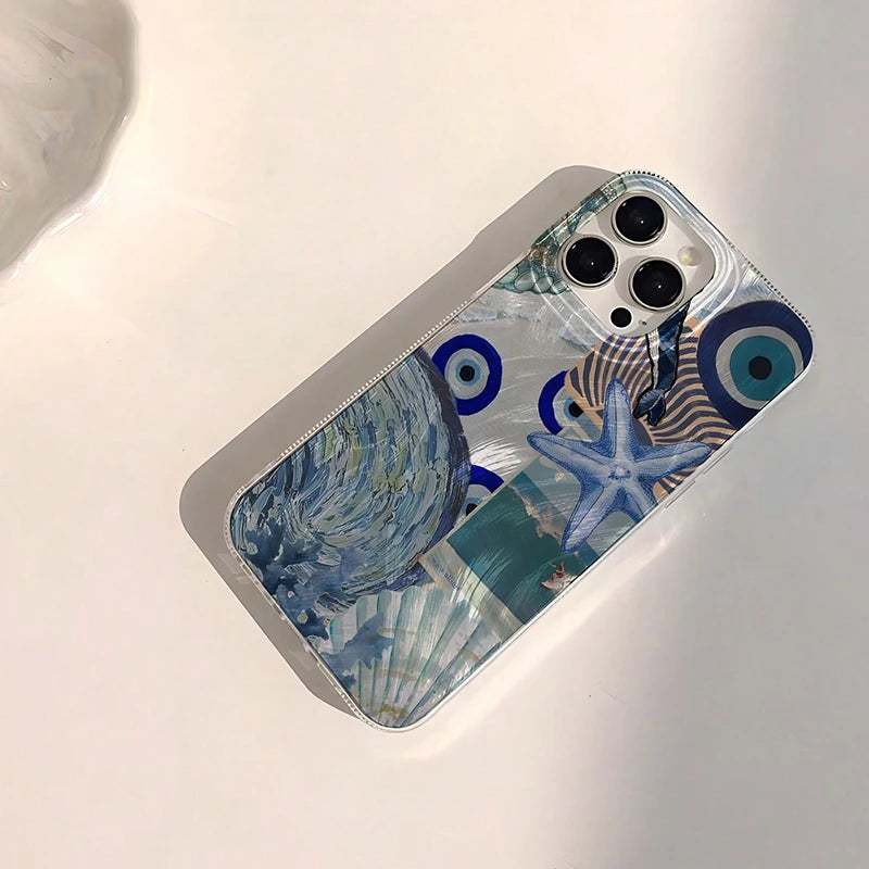 Seaside Scenery Wave Beach Pattern Phone CaseFor iPhone 15 16 14 13 12 11 Pro Max 16E XS XR Max 7 8 16 Plus SE2 Shockproof Cover