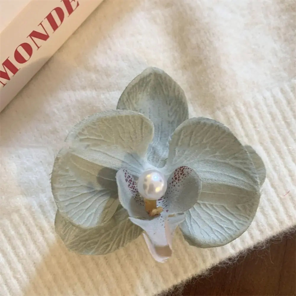 Pince à cheveux en forme de fleur d'orchidée rose, ornement pour cheveux, accessoires pour cheveux, barrettes bohèmes, barrettes latérales, coiffe, épingle à cheveux en forme d'orchidée