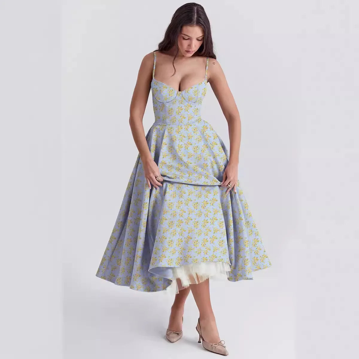 Robes longues élégantes pour femmes, Sexy, Ropa Y2k, en maille, à bretelles, été, 2024