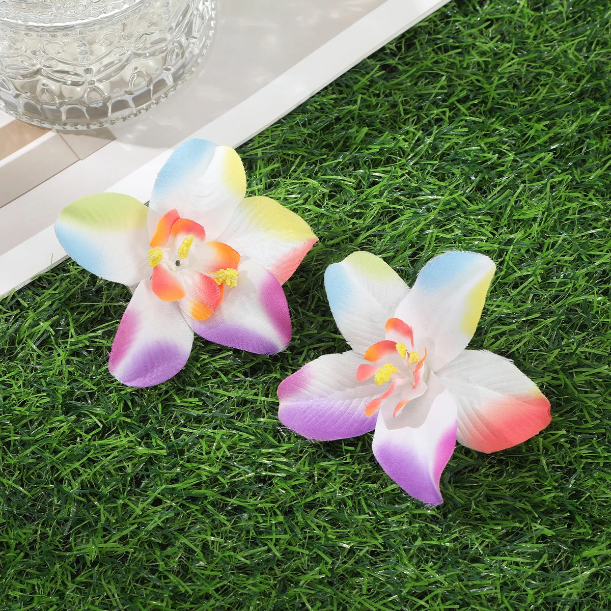 AWAYTR Cattleya Flowers Hairpin Artificial Floral Hair Clips Valentine Headwear Girl Hair Accessories Mother's Day Gift
