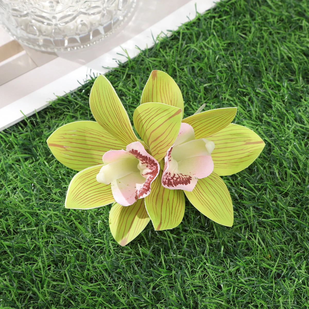 AWAYTR Cattleya Flowers Hairpin Artificial Floral Hair Clips Valentine Headwear Girl Hair Accessories Mother's Day Gift