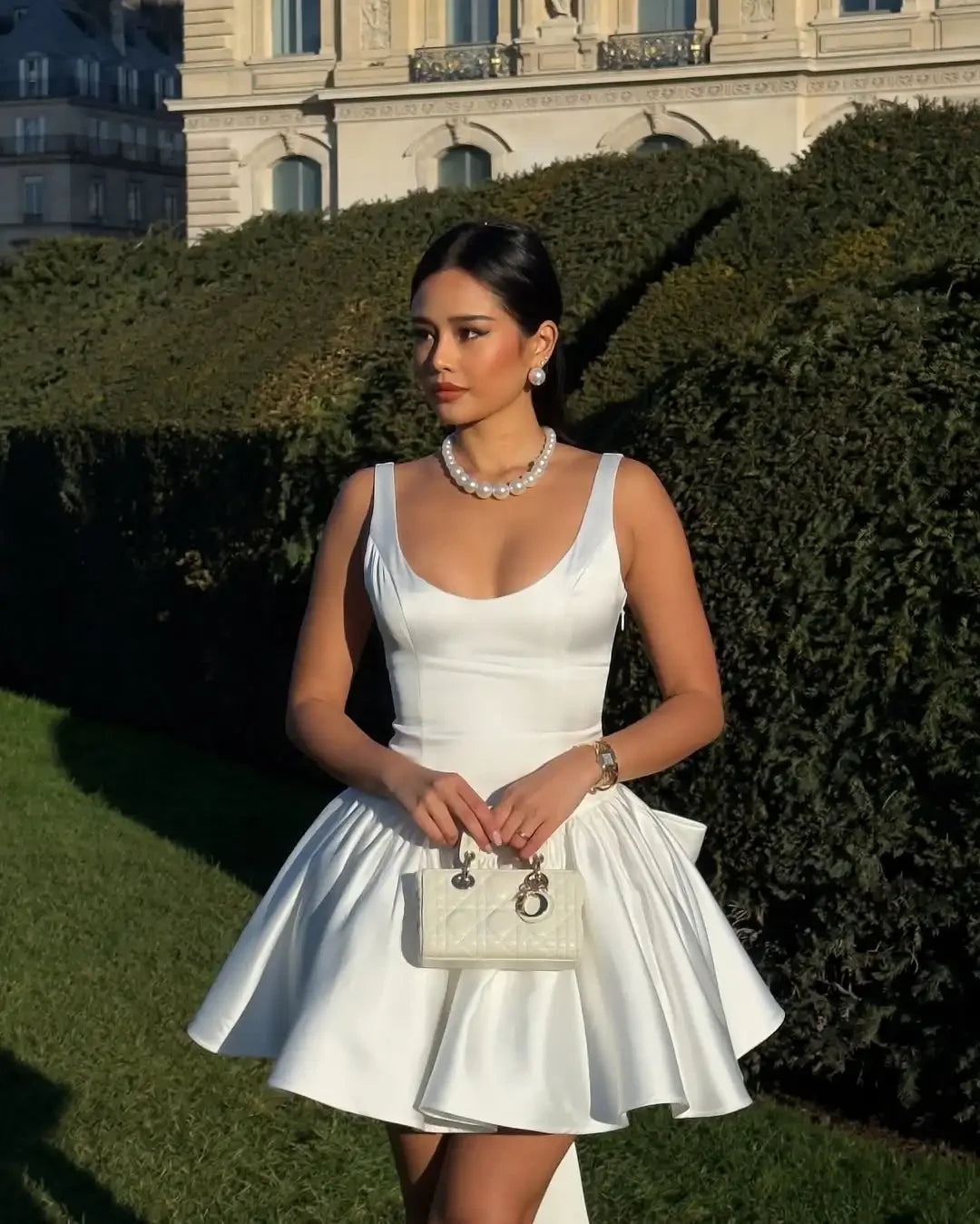 Robe courte élégante à imprimé floral rose pour femme, tenue de soirée chic en mousseline de soie, manches longues, épaules dénudées, superposée et irrégulière, nouvelle collection 2025