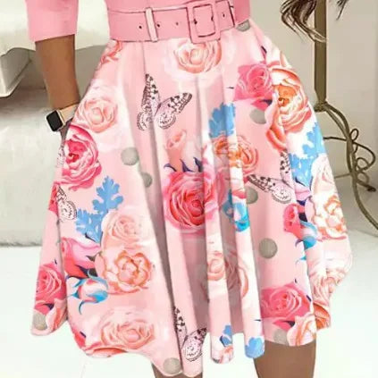 Bodycon Dress Woman Streetwear 2023 Autumn and Winter Elegant Zippered Medium with Waistband Long Sleeved Printed Dresses Y2k