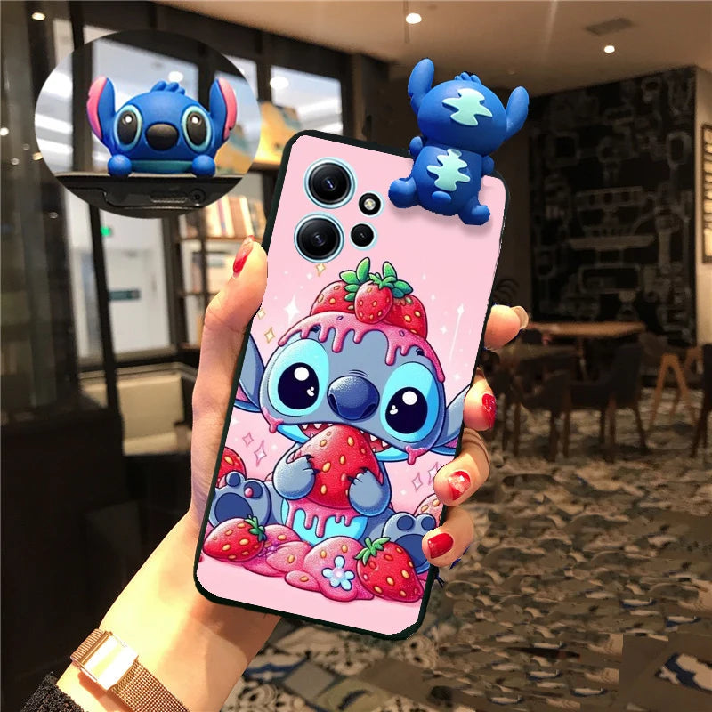 Cute 3D Stitch Cartoon Case For iPhone 14 13 12 15 Pro Max 11 12 Mini 7 8 6s 6 Plus XS Max X XR SE Soft Tpu Phone Case Cover